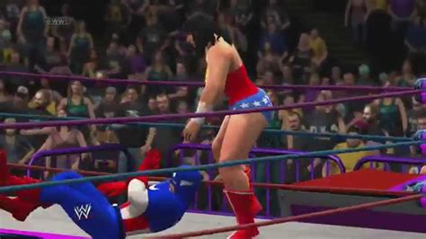 Wiwa Wrestling Match 20 Captain America Vs Wonder Woman Youtube