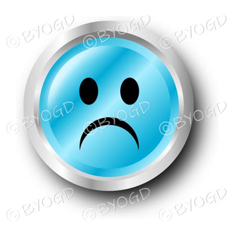 Blue Sad Face Emoticon