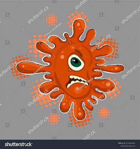 Red Blot Evil Monster Vector Illustration Stock Vector Royalty Free