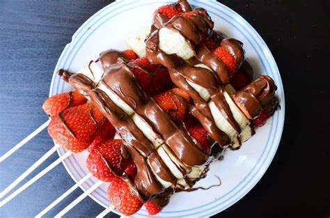 4 Step Chocolate Drizzled Fruit Kabobs Fruit Kabobs Finger Food