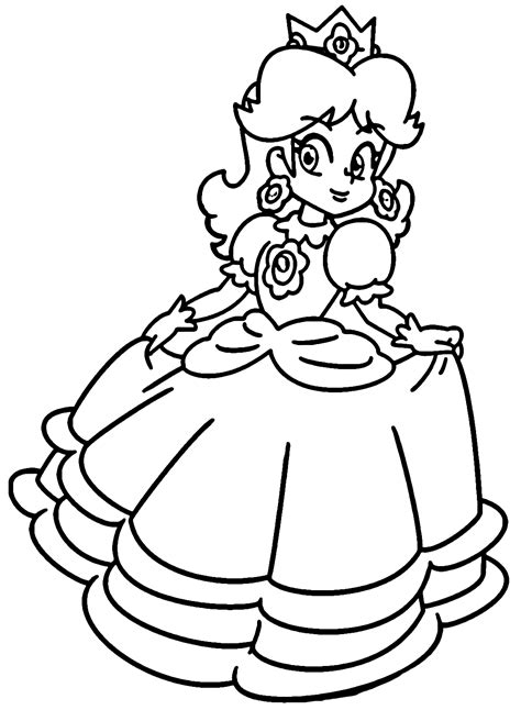 Mario Bros Princess Daisy Coloring Page Free Printable Coloring Pages