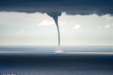 Otters And Science News The Moment A Giant Waterspout Descends Over