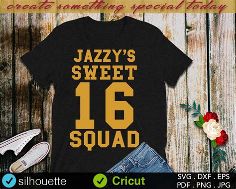 Sweet 16 Squad Svg Sweet 16 Svg Sixteenth Birthday Svg 16th Etsy