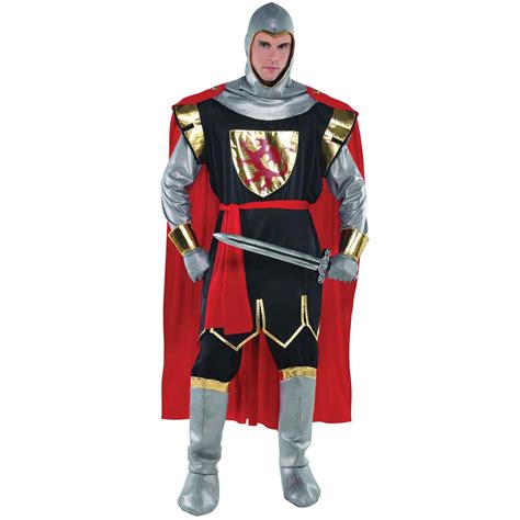 Deluxe King Arthur Mens Fancy Dress Medieval Knight Uniform Costume