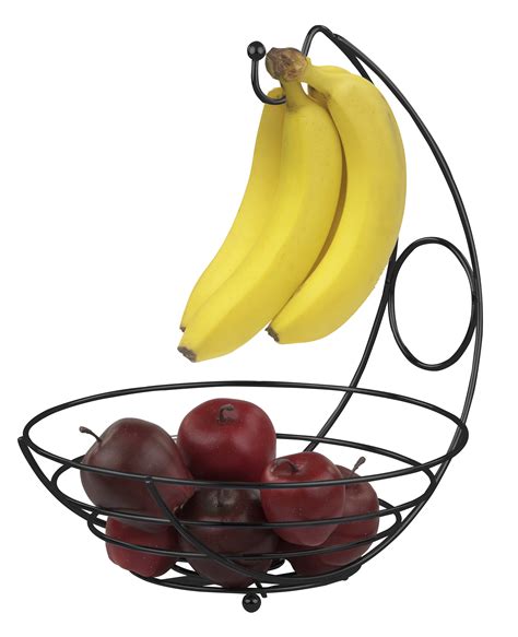 Wire Collection Fruit Bowl With Banana Tree Black