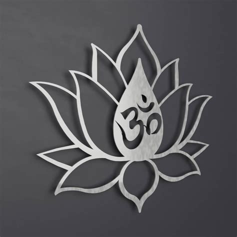 Xl Om Lotus Flower Outdoor Metal Wall Art Extra Large Metal Etsy India