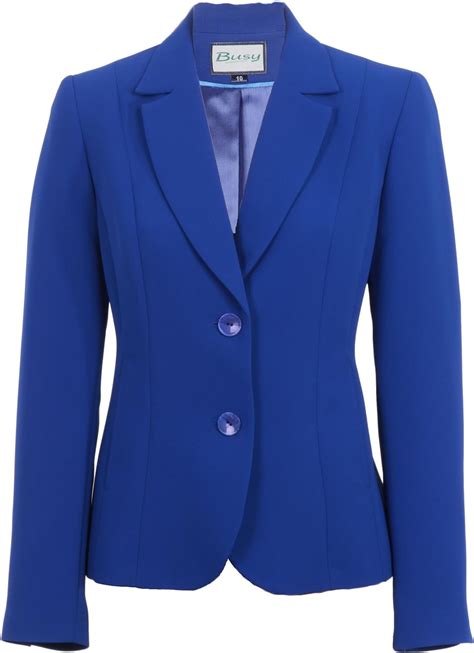 Busy Women S Office Suit Jacket Blazer Royal Blue Amazon Co Uk Clothing