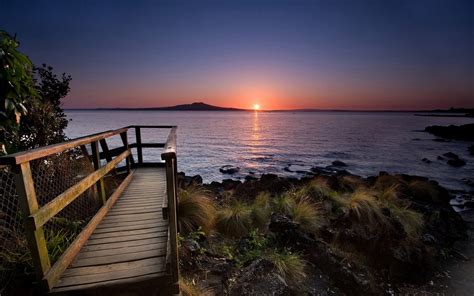 Wallpaper Sunlight Landscape Sunset Sea Bay Nature