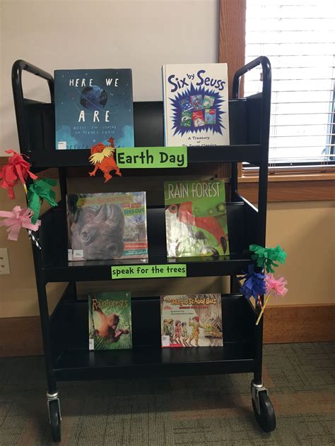 Earth Day Book Display Truffula Trees Made With Straws And Crepe