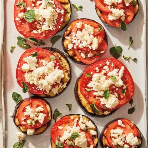 Grilled Eggplant Tomato And Feta Stacks Healthy Recipes Ww Canada