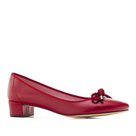 Reef Knot Red Leather Ballet Flats Andrés Machado