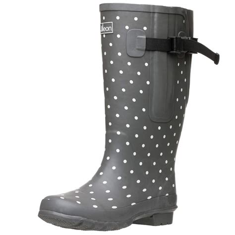 Jileon Extra Wide Calf Women Rain Boots With Rear Expansion Specially