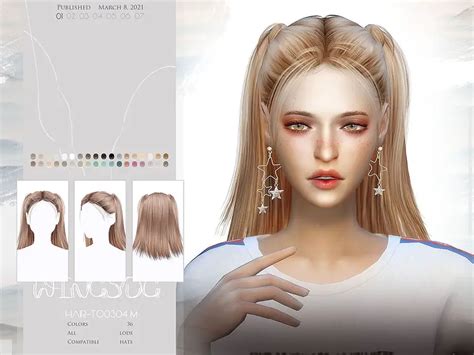 Wings To0304 Hair ~ The Sims Resource Sims 4 Hairs