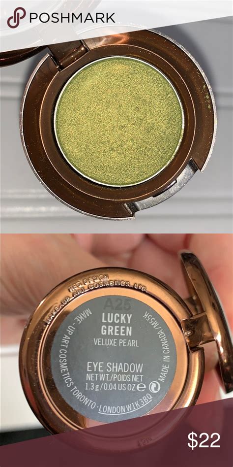 Mac Lucky Green Eyeshadow Rare 1x Use In The Bronze Mac Pot From A