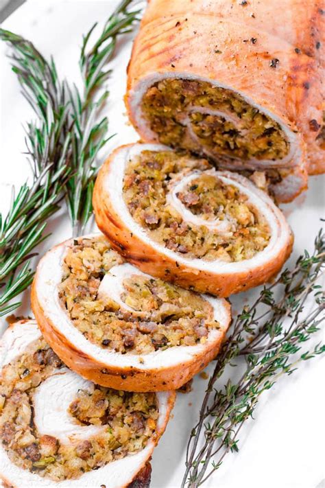 Turkey Roulade With Sausage Stuffing Recipe In Turkey Roulade