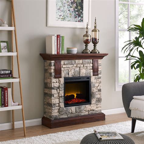 Bold Flame 40 Inch Faux Stone Electric Fireplace In Tangrey