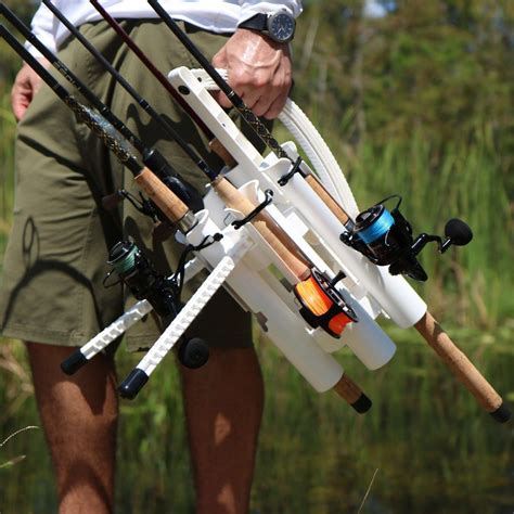 Pro 5 White Portable Fishing Rods Racks Portable Fishing Rod