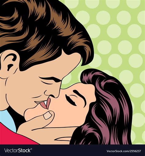 Pop Art Kissing Couple Royalty Free Vector Image