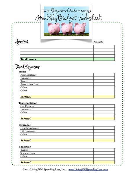 Template Free Beginner Printable Budget Worksheet Printable Templates