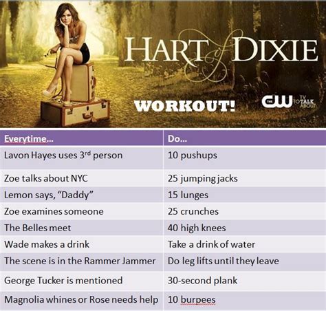 Hart Of Dixie Workout By Yours Truly Let S Get Moving Hartofdixie Katie Hrubec Hrubec Lange
