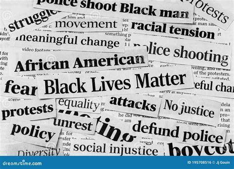 Black Lives Matter Protests Newspaper Headlines Editorial Photo Image