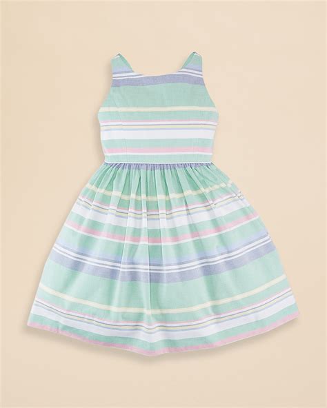 Ralph Lauren Childrenswear Girls Cotton Oxford Dress Sizes 7 16