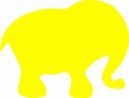 Elephant Yellow Clip Silhoutte Vector Clipart Clker