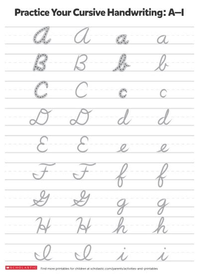 Cursive Alphabet Printable Worksheet Free