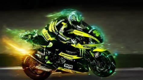 1180182 Motorcycle Vehicle Green Yamaha Motocross Racing Monster