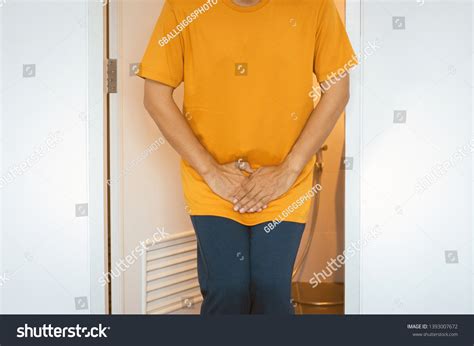 Hands Man Holding His Crotchmale Need Stock Photo 1393007672 Shutterstock