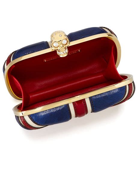 Alexander Mcqueen Britannia Skull Clasp Clutch Bag