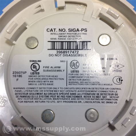 The detector analyzes the sensor data to determine whether to initiate an alarm. Est SIGA-PS Intelligent Photoelectric Smoke Detector - IMS ...