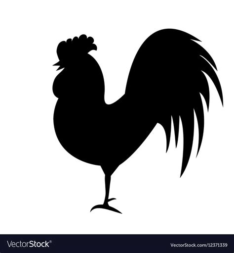 Rooster Black Silhouette Vector Illustration Black Silhouette Of A My