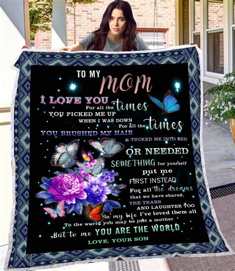 Personalized To My Mom Blanket Love Mom From Son Blanket Etsy