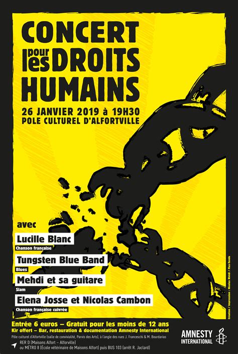 No government is beyond scrutiny. Concert pour les droits humains ! Amnesty International ...