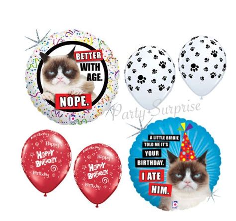 Grumpy Cat Balloon Package This Is My Party Face Grumpy Cat Birthday