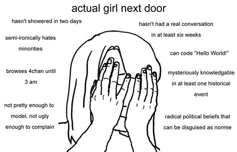 actual girl next door wojak know your meme