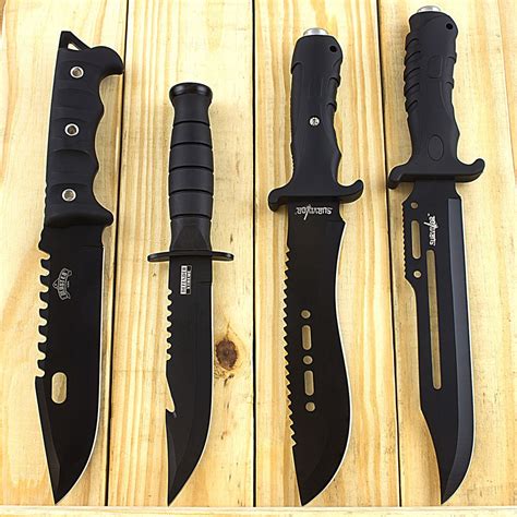 4 Piece Fixed Blade Tactical Knife Set Unlimited Wares Inc