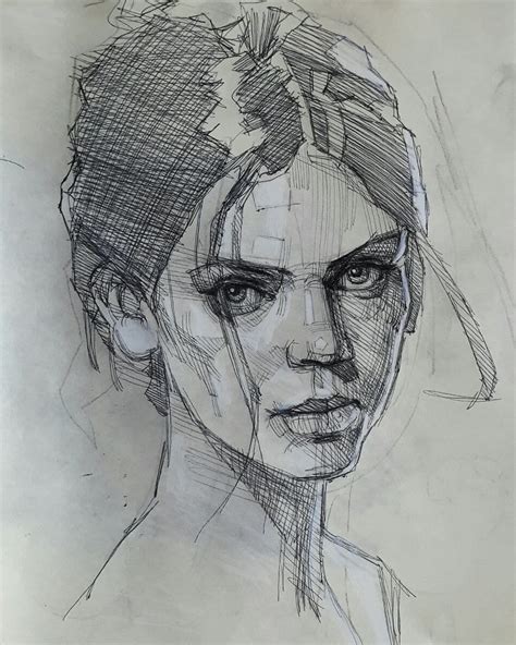 Sketchbook Drawings Portrait Illustration Figureskating
