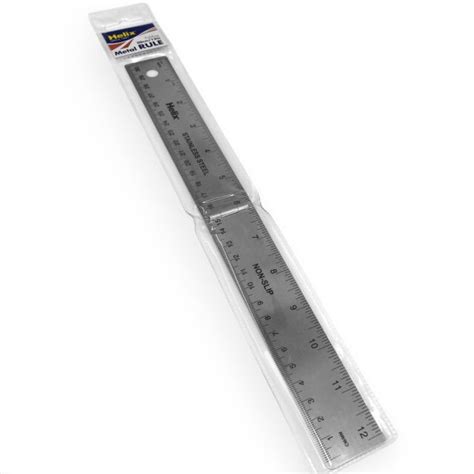 Helix 12 30cm Metal Folding Ruler With Non Slip Cork Back Stainless