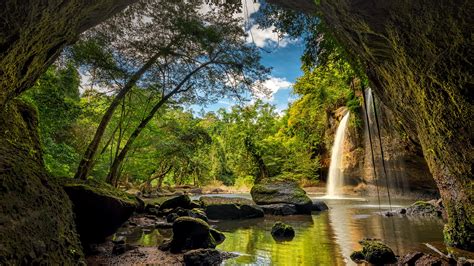 Wallpaper Nature Landscape Tropical Trees Forest Water Rocks