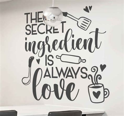 Secret Ingredient Is Always Love Quote Home Text Wall Decor Tenstickers