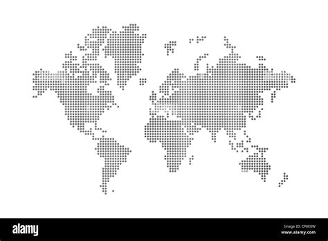 Dots World Map On White Background Stock Photo Alamy