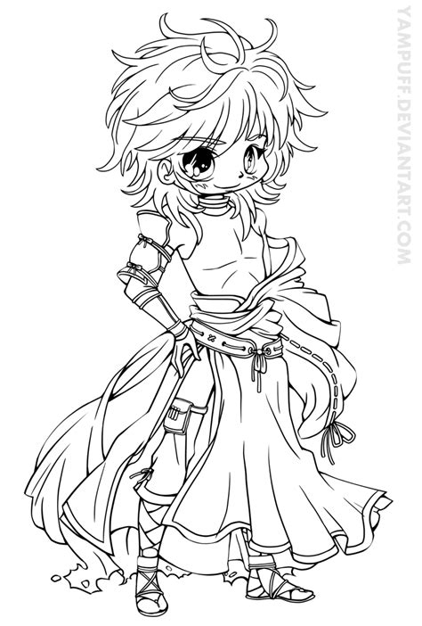 Coloring Pages Chibi Neko Anime Line Drawings Drawing Clipart Miku