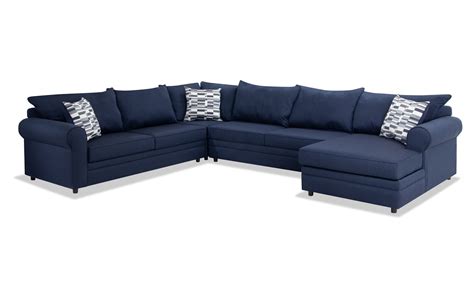 Venus Navy 4 Piece Left Arm Facing Sectional In 2021 Sectional Sofa