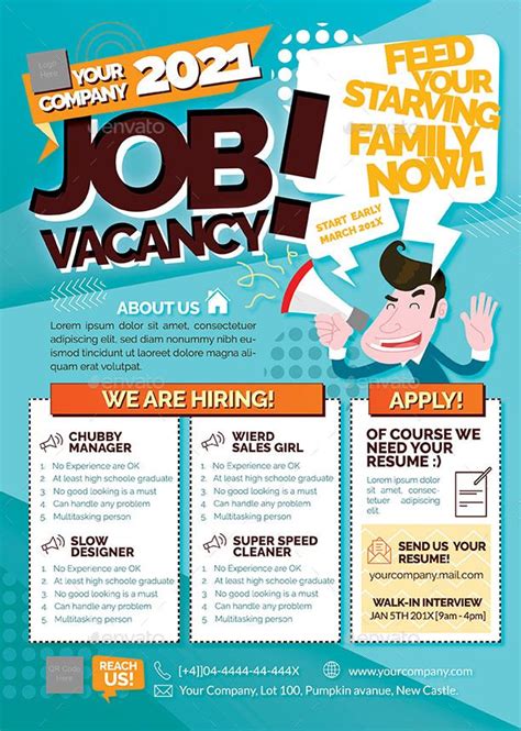 Job Vacancy Flyer Advertisement Examples Job Poster Recruitment