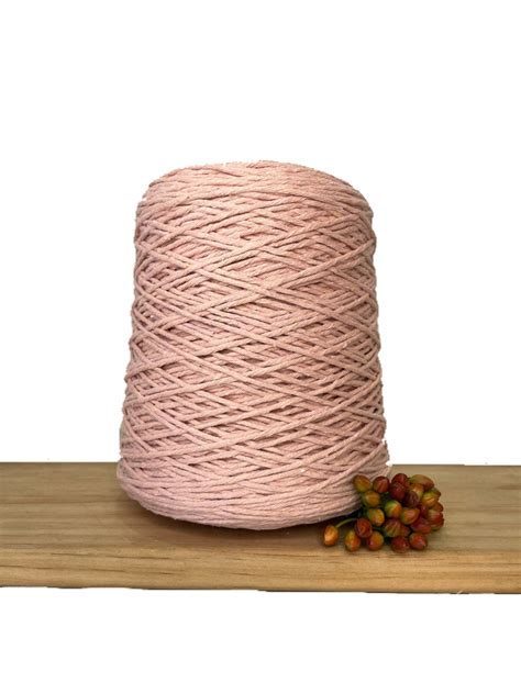Coloured 1ply Cotton Warping Macrame Crochet String 15mm Peach Bl