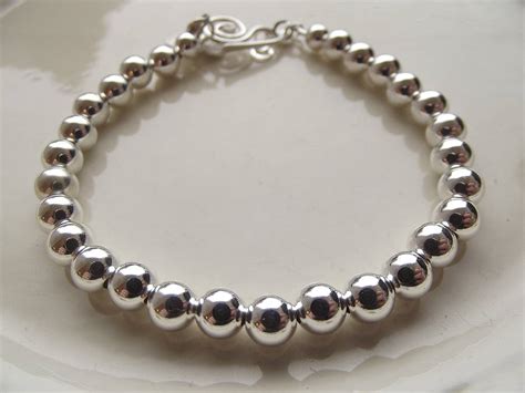 Sterling Silver Bead Bracelet By Lucy Kemp Silver Jewellery
