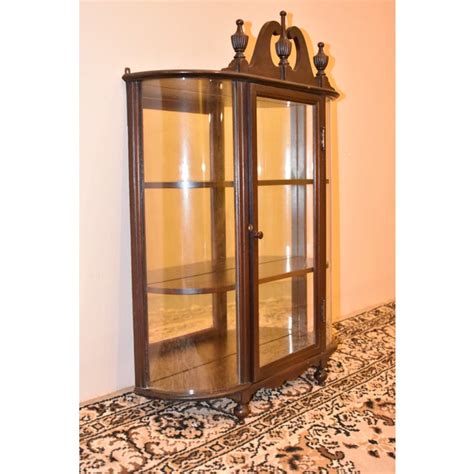 Find the best prices for wall curio cabinets on shop better homes & gardens. Antique Curved Glass Curio Wall Cabinet | Chairish