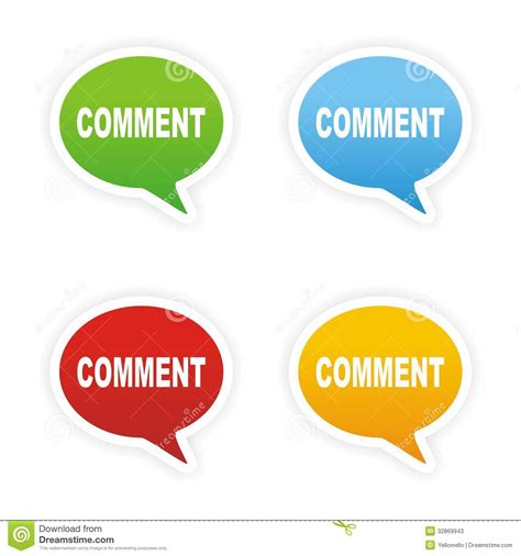 Comment Bubble Text Stickers Stock Photos - Image: 32869943